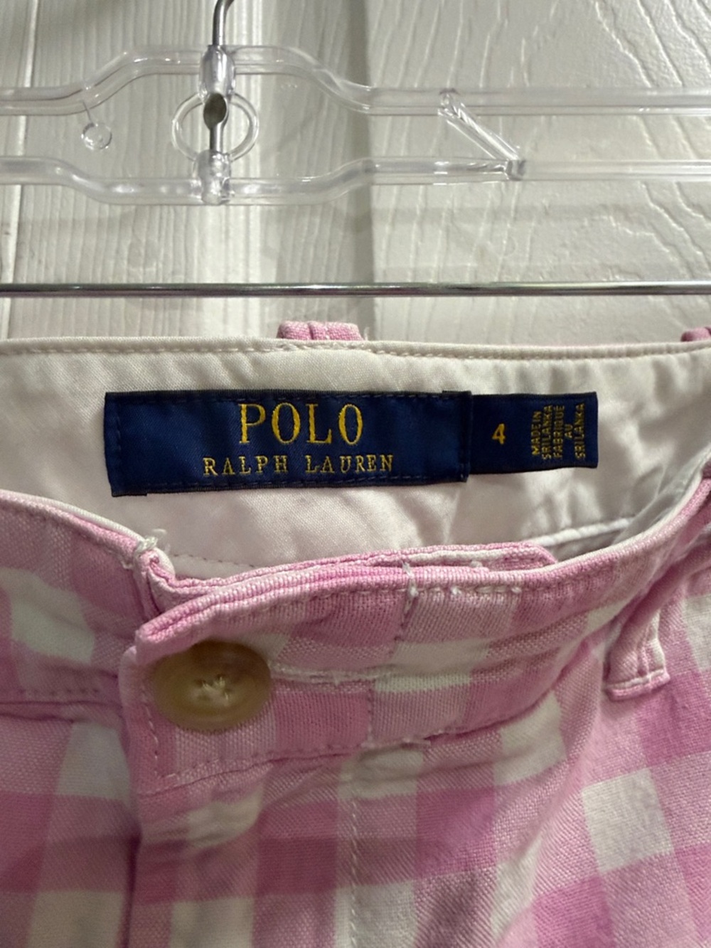 Polo by Ralph Lauren Pink and White Gingham High-Waist Shorts - Picture 4 of 4